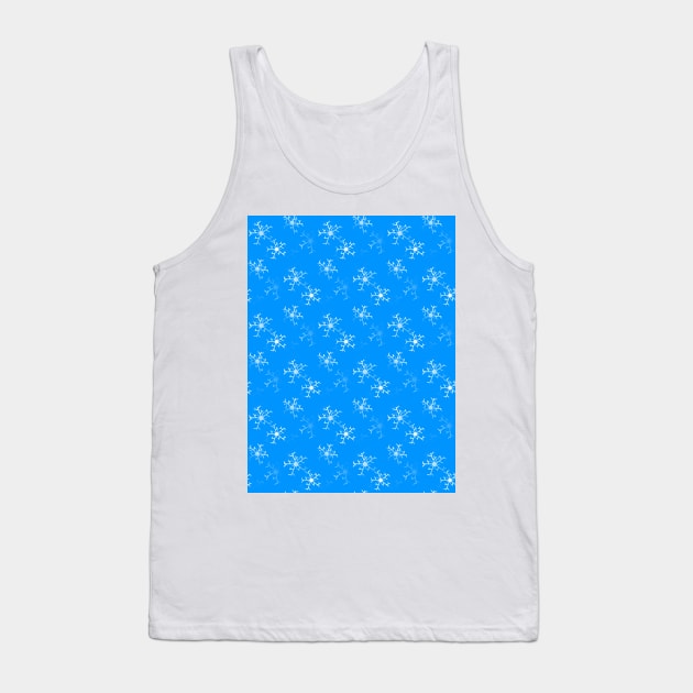 WHITE Snowflakes Pattern Tank Top by SartorisArt1